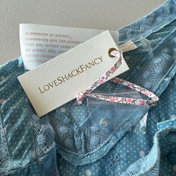 NWT Love Shack Fancy Women's Blue Bunnie Blouse Small - Picture 11 of 16